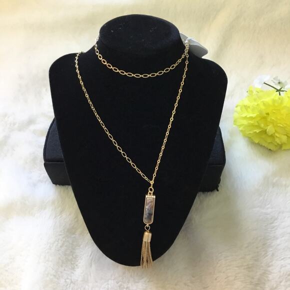 Ann Taylor Gold Tassel Necklace - Picture 2 of 6